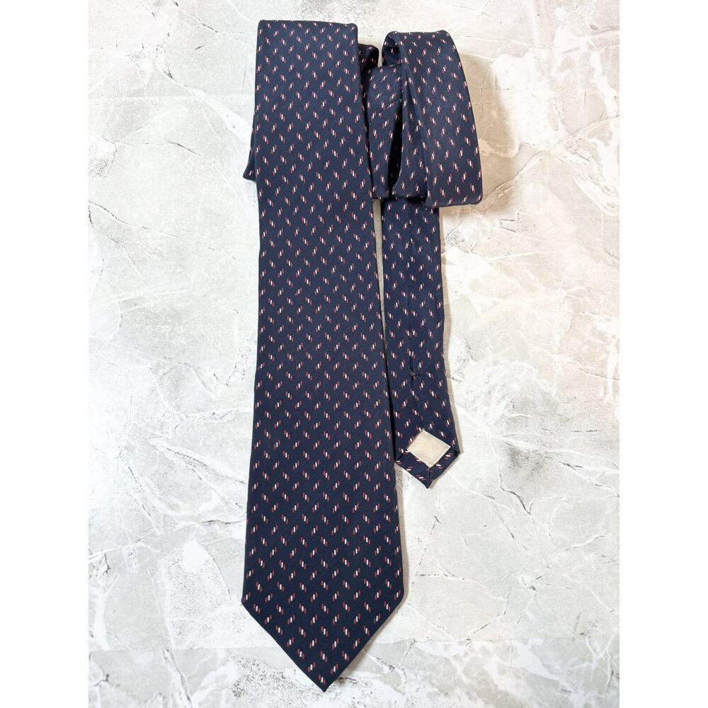 Vintage Paco Rabanne Paris Tie Navy Blue Woven Silk Necktie Men's Suit Accessory - Picture 4 of 5